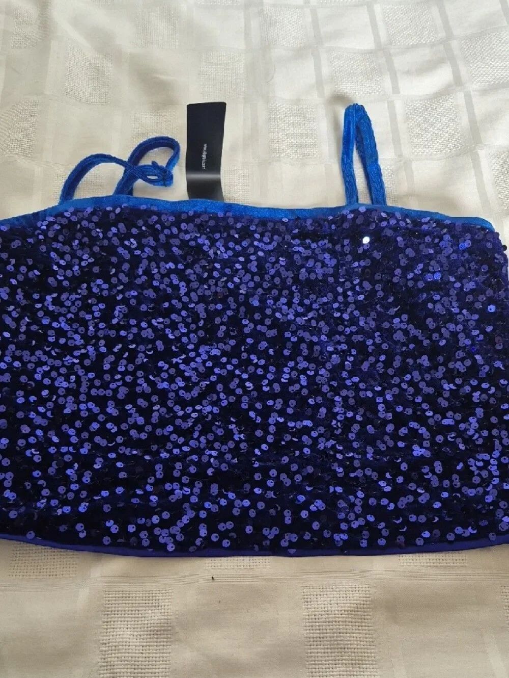 Royal Blue Sequin Spaghetti Strap Camisole - Picture 14 of 16